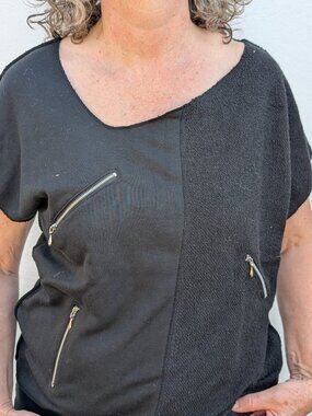 Vintage punk new wave top zippers asymetrical